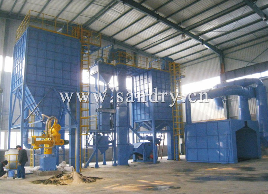 Resin sand regeneration line