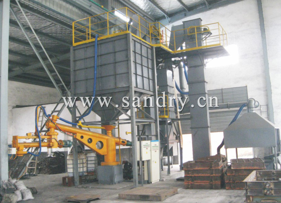 Resin sand regeneration line